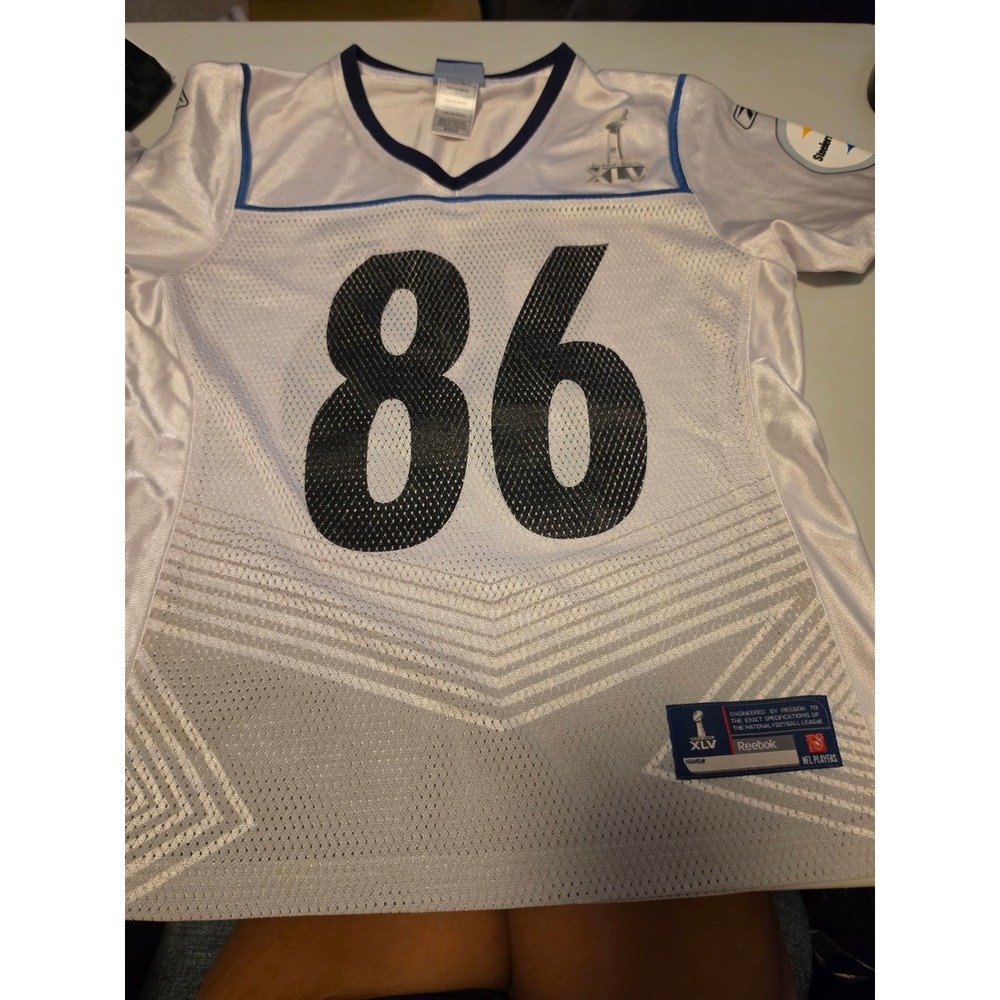 Reebok NFL Pittsburgh Steelers Hines Ward 86 Super Bowl XLV Jersey Womens Small